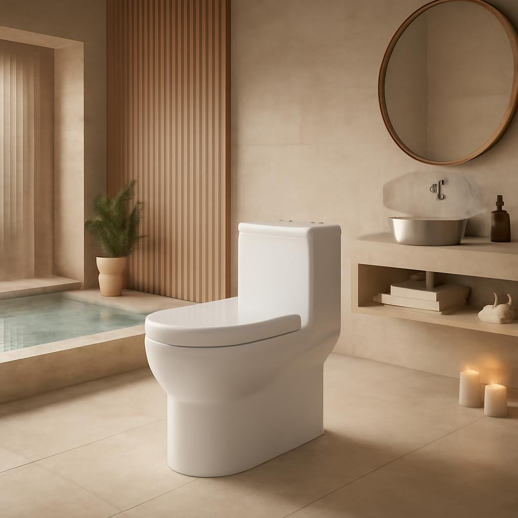 AXENT Dune II One-Piece Toilet Bowl (12 inch/White)