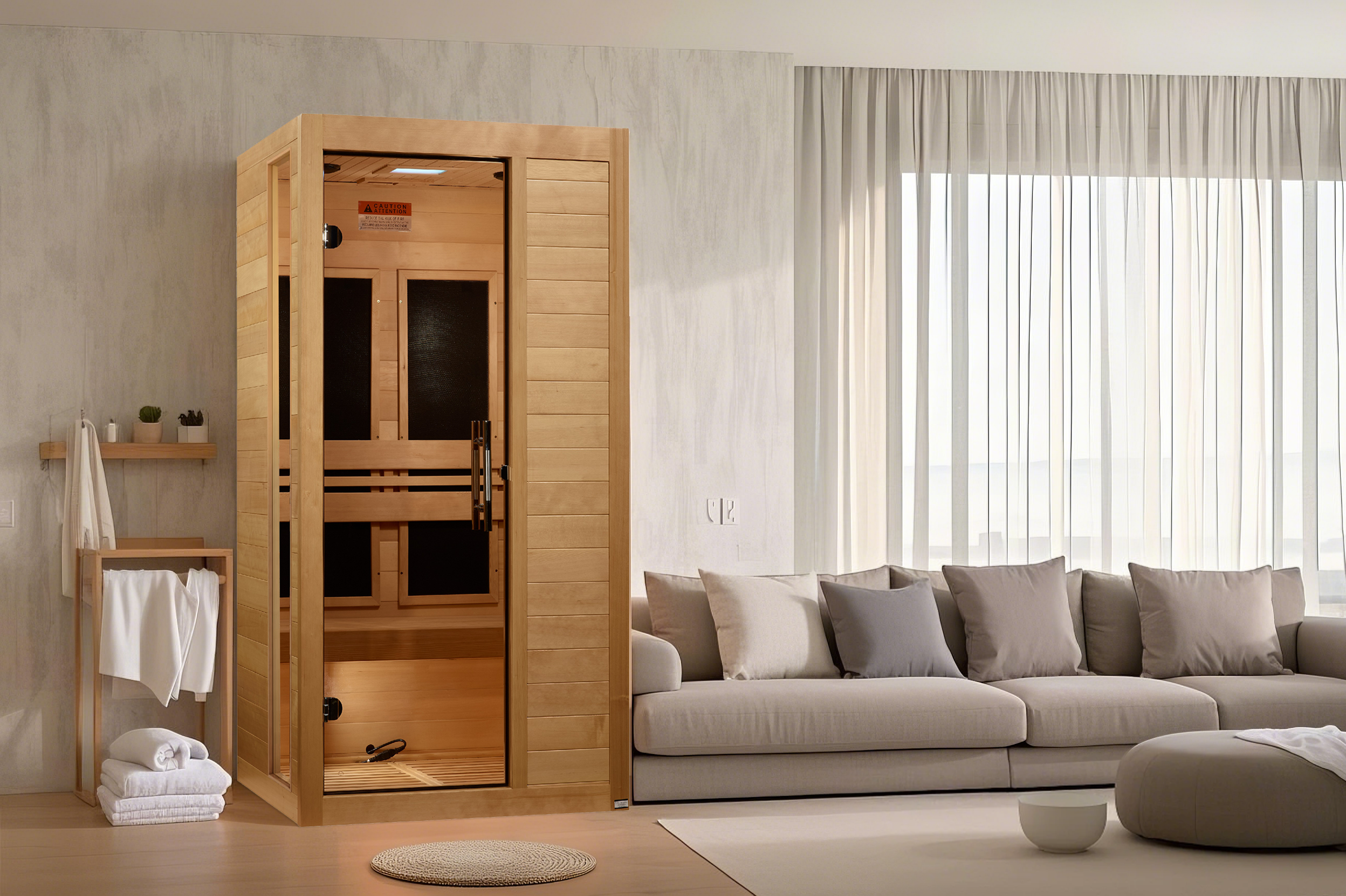 Dynamic "Veneto" Infrared Sauna Low EMF with Canadian Hemlock
