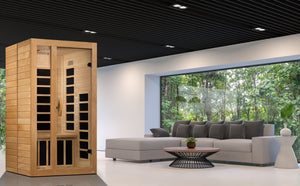 Dynamic "Gracia" Infrared Sauna Low EMF with Hemlock Wood