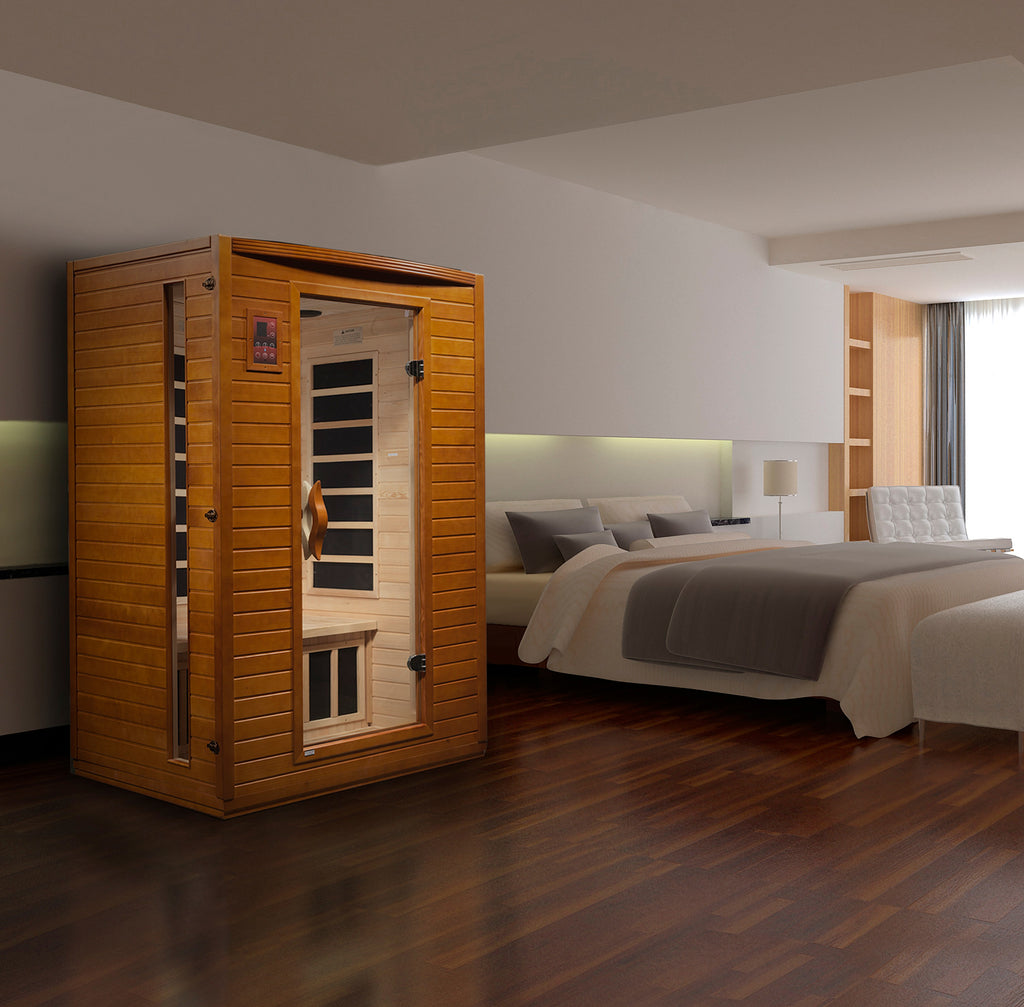 Dynamic "Versailles" FAR Infrared Sauna Low EMF with Hemlock Wood
