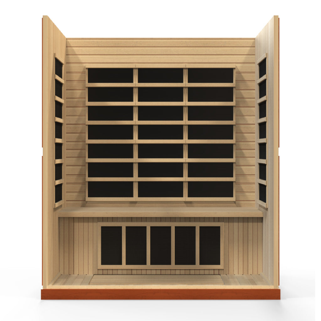 Dynamic "Bergamo" Infrared Sauna Low EMF with Hemlock Wood