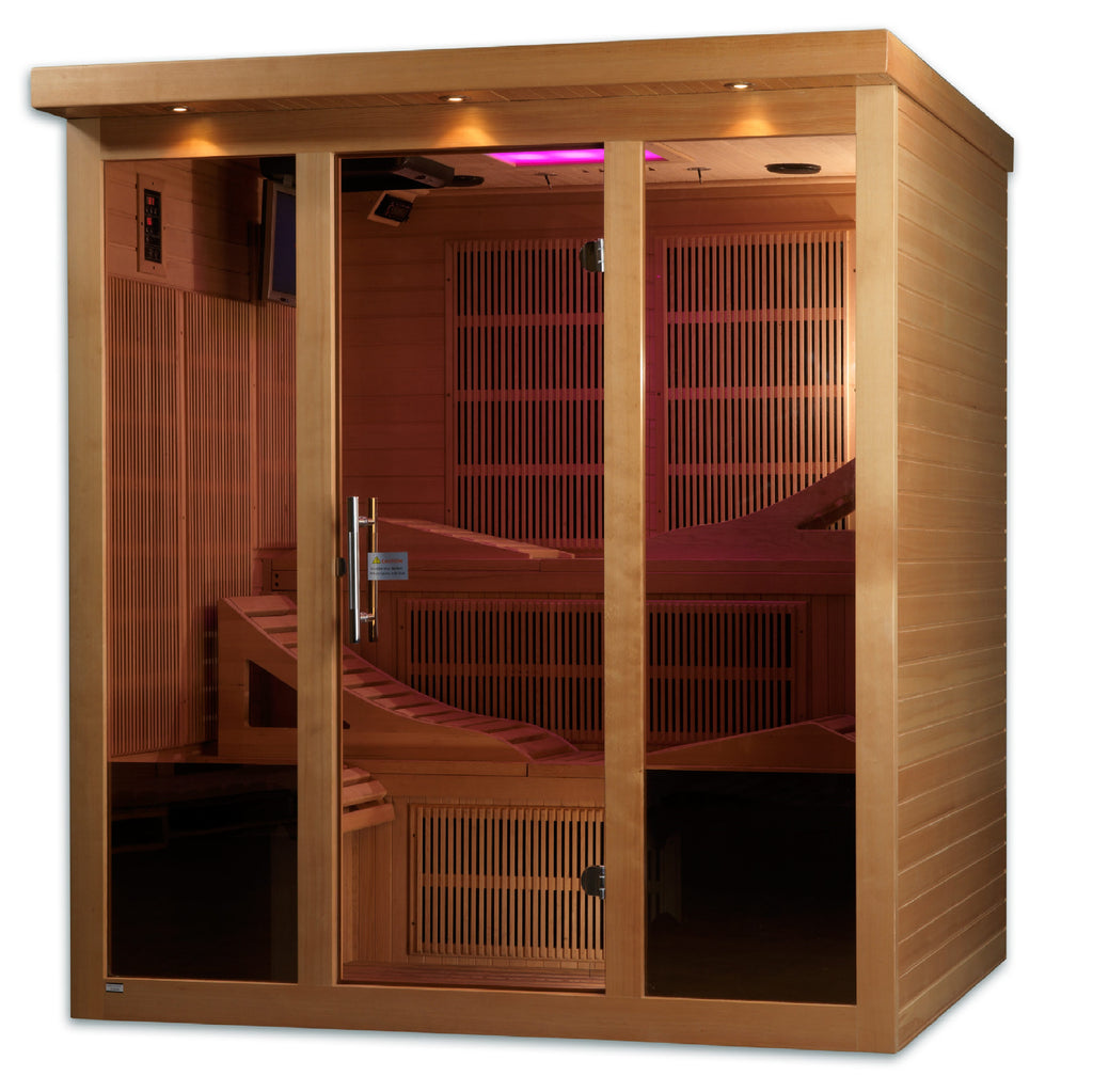 "Monaco" PureTech™ Infrared Sauna Near Zero EMF with 15” LCD Screen & Hemlock Wood