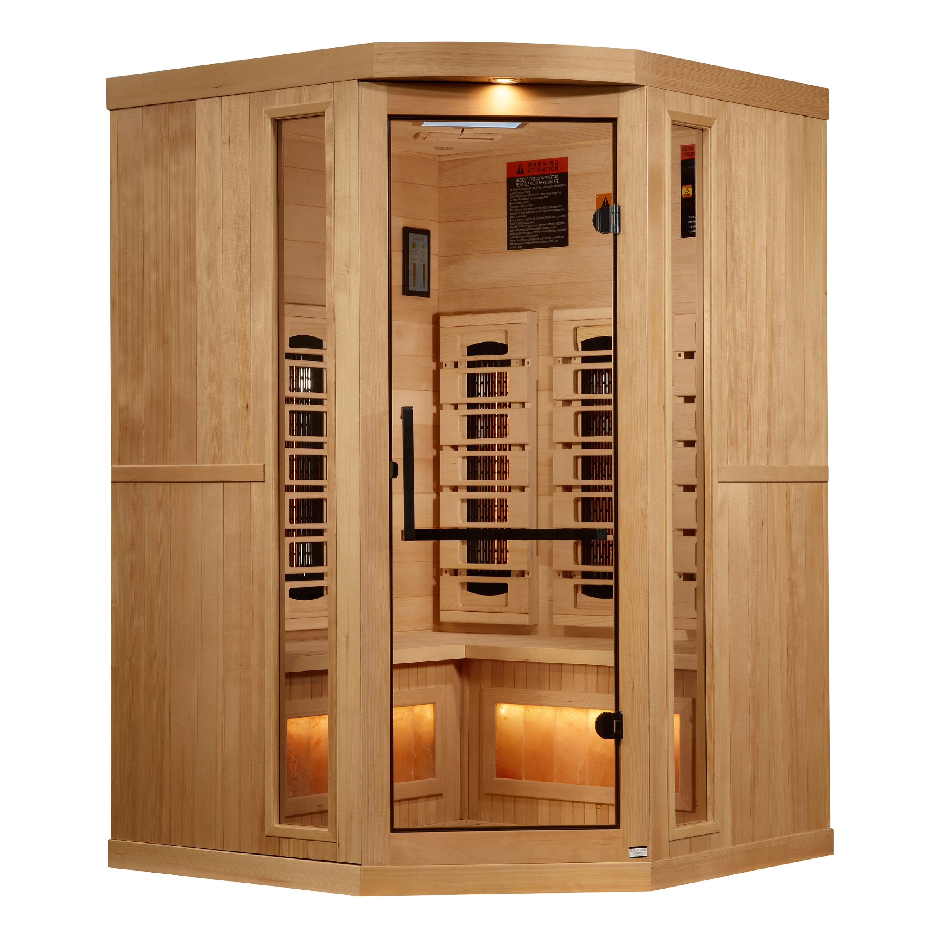 8000 Reserve Series Full Spectrum PureTech™ FAR Infrared Sauna Near Zero EMF Corner Unit with Himalayan Salt Bar