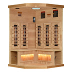 8000 Reserve Series Full Spectrum PureTech™ FAR Infrared Sauna Near Zero EMF Corner Unit with Himalayan Salt Bar