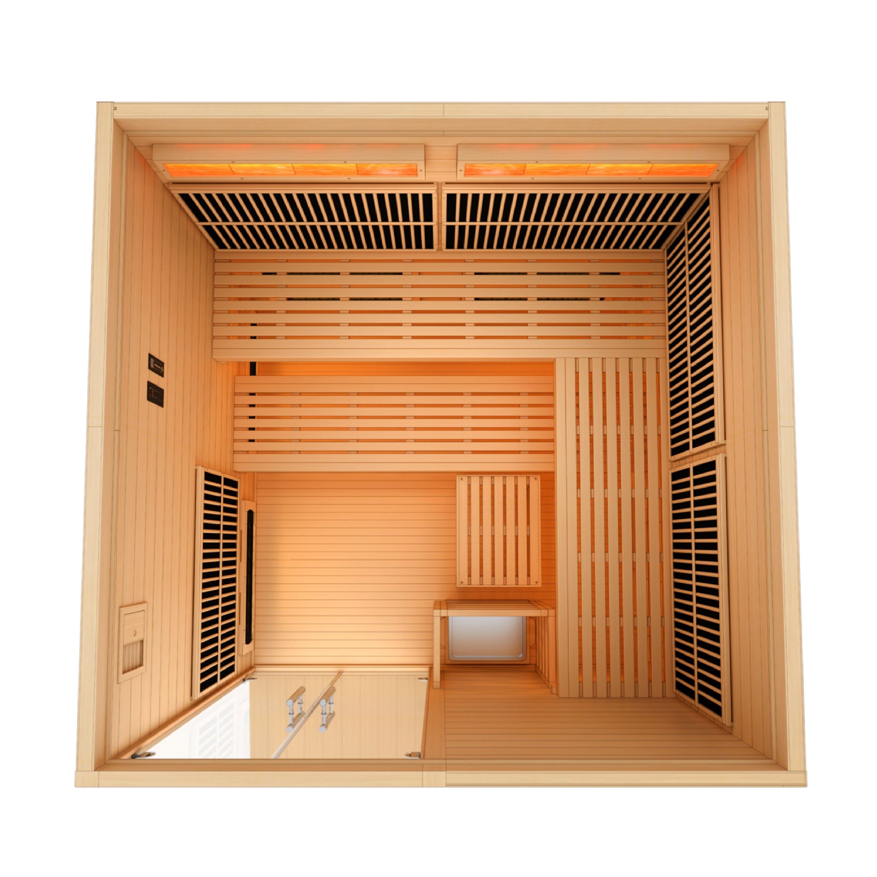 "Toledo" Hybrid Sauna Infrared & Traditional Steam with Himalayan Salt Bar and Hemlock wood