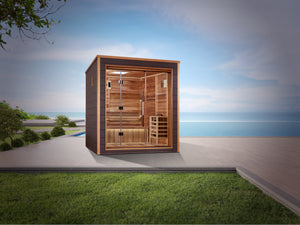 "Drammen" Traditional Sauna Steam Sauna Indoor/Outdoor with Red Cedar Wood