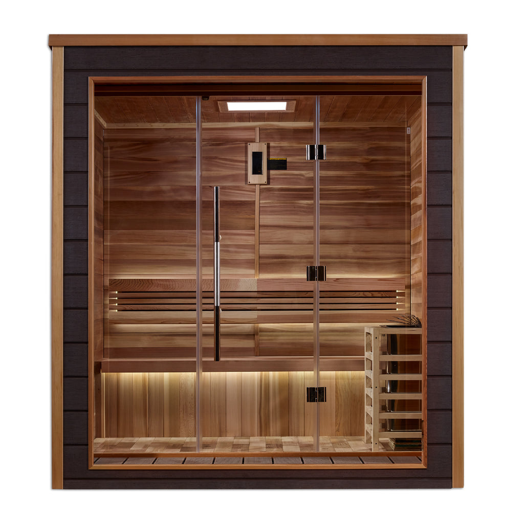 "Drammen" Traditional Sauna Steam Sauna Indoor/Outdoor with Red Cedar Wood