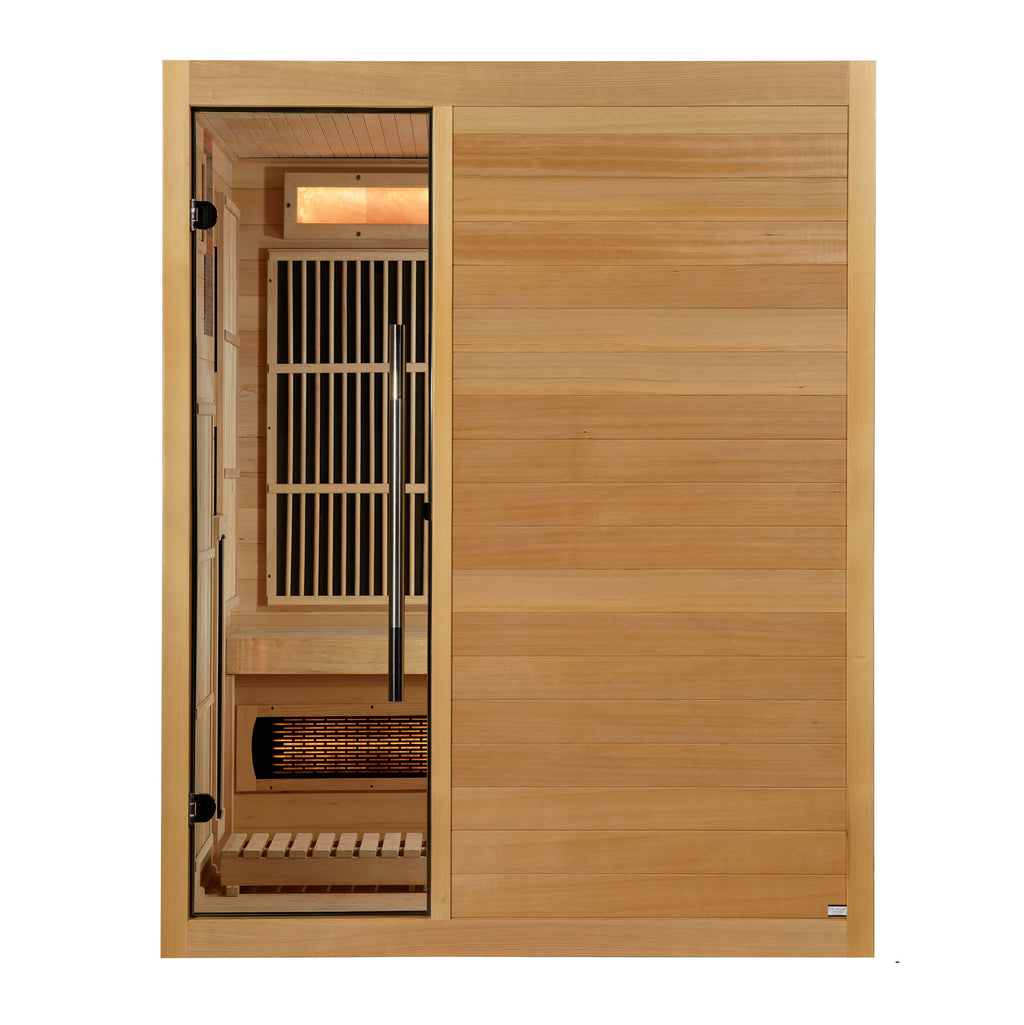 "Soria" Hybrid Sauna Infrared & Traditional Steam with Himalayan Salt Bar & Canadian Hemlock wood