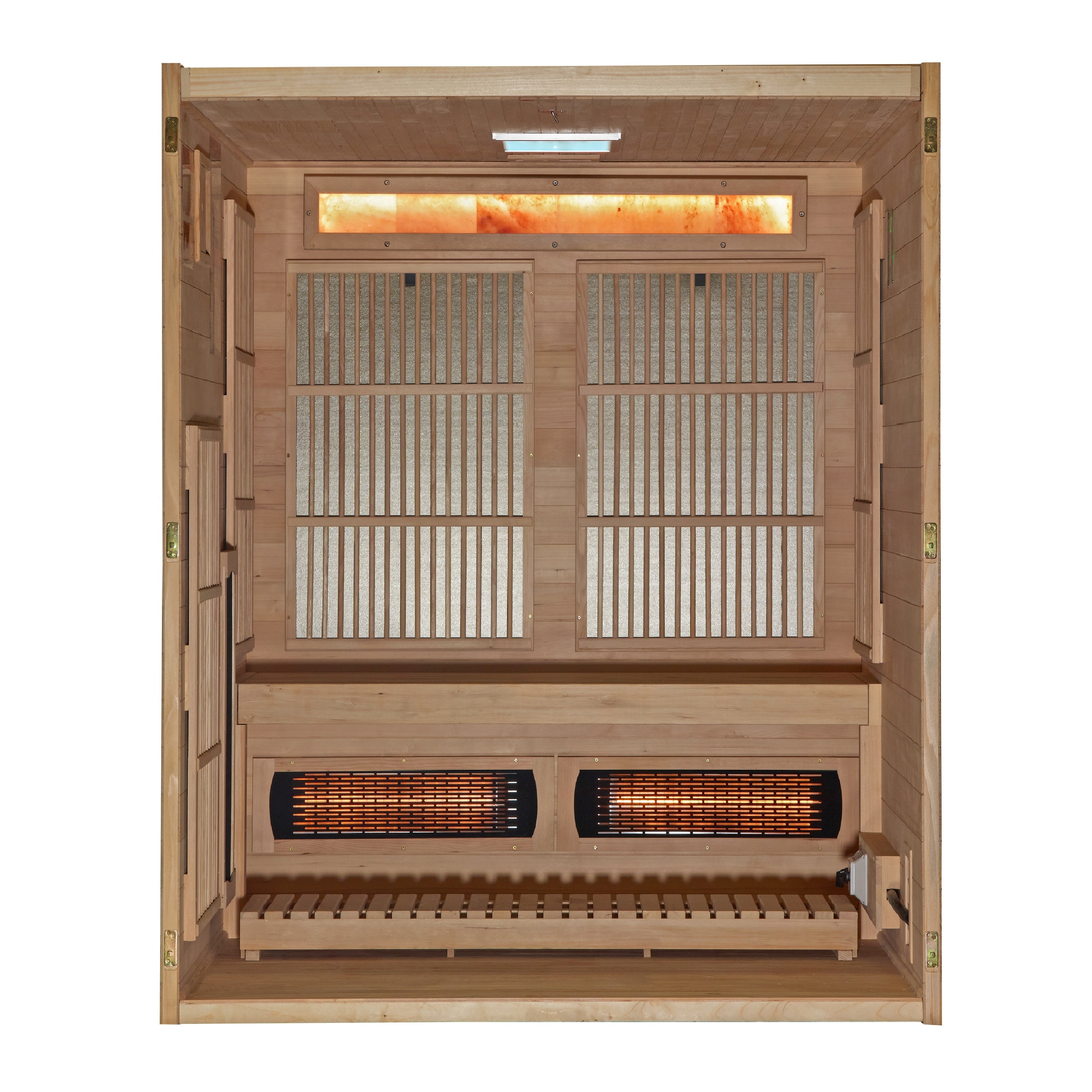 "Soria" Hybrid Sauna Infrared & Traditional Steam with Himalayan Salt Bar & Canadian Hemlock wood