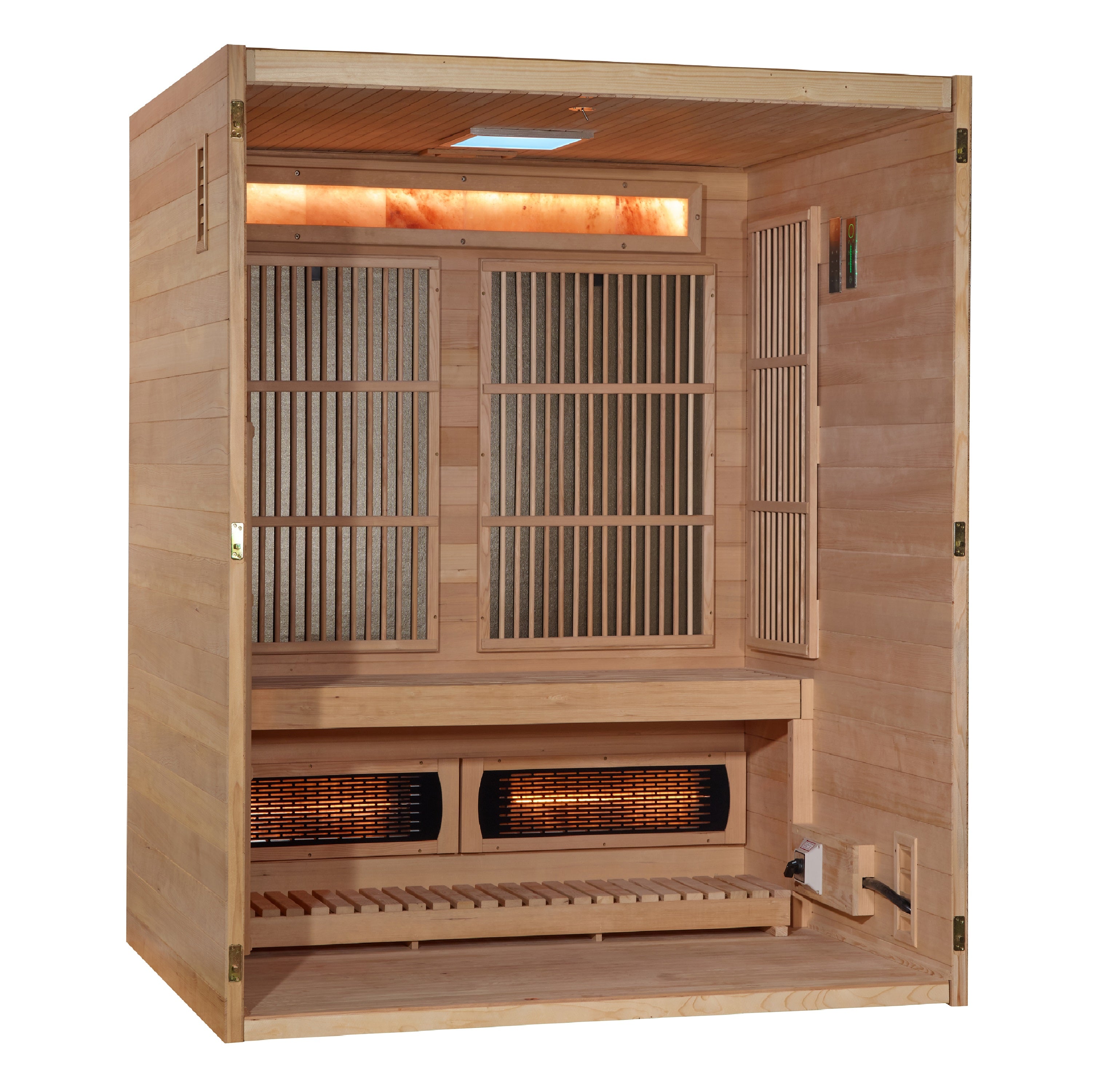 "Soria" Hybrid Sauna Infrared & Traditional Steam with Himalayan Salt Bar & Canadian Hemlock wood