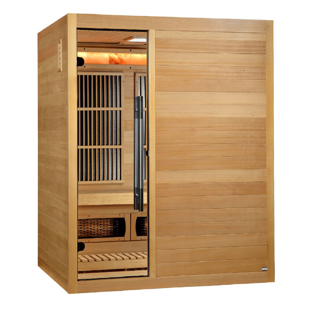 "Soria" Hybrid Sauna Infrared & Traditional Steam with Himalayan Salt Bar & Canadian Hemlock wood