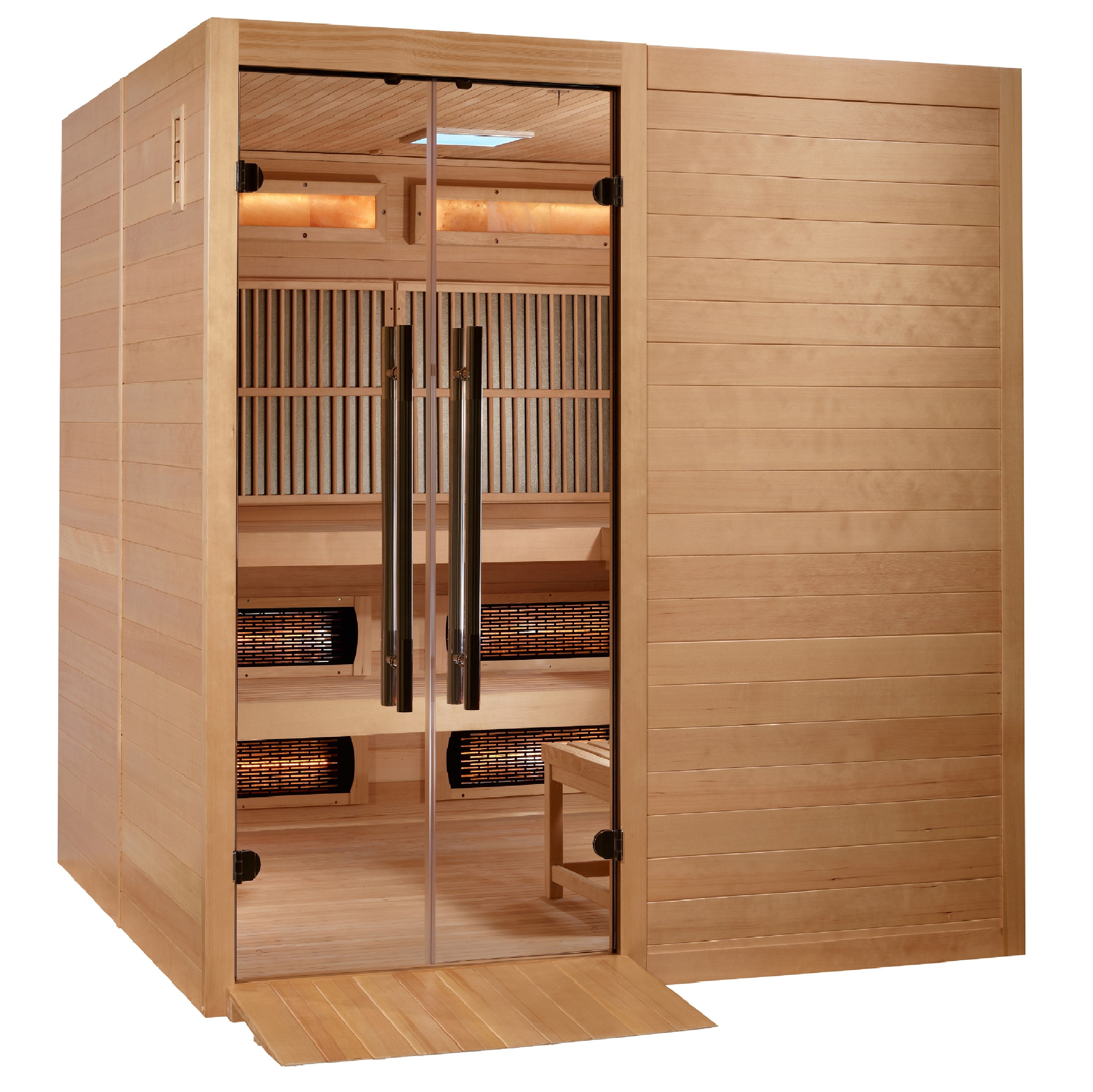 "Toledo" Hybrid Sauna Infrared & Traditional Steam with Himalayan Salt Bar and Hemlock wood