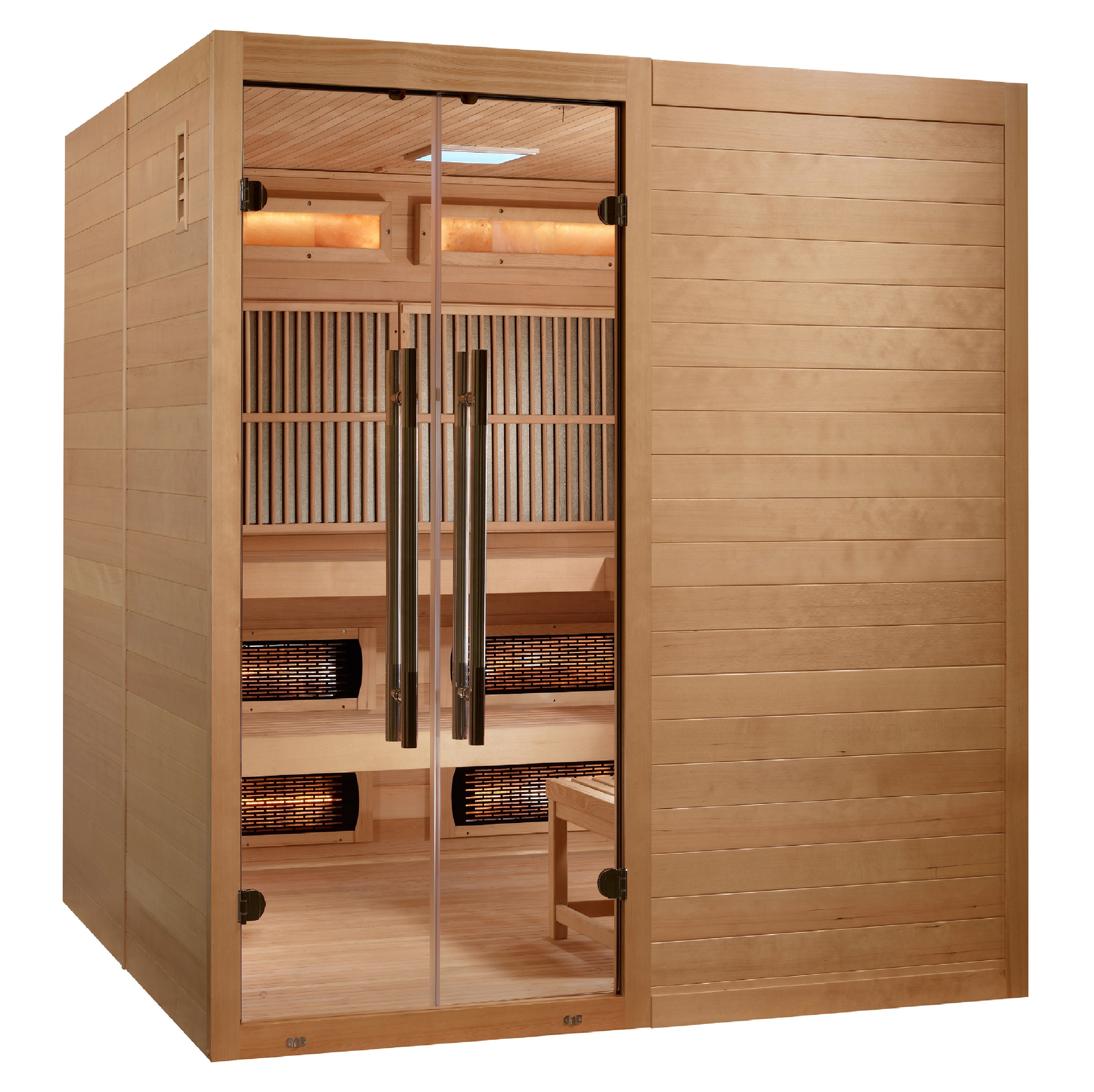 "Toledo" Hybrid Sauna Infrared & Traditional Steam with Himalayan Salt Bar and Hemlock wood