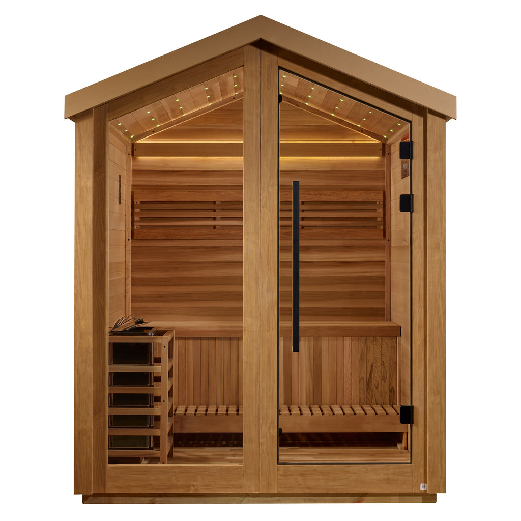 "Savonlinna" Traditional Sauna Outdoor Steam Sauna with Galaxy Star Ceiling & Canadian Red Cedar wood