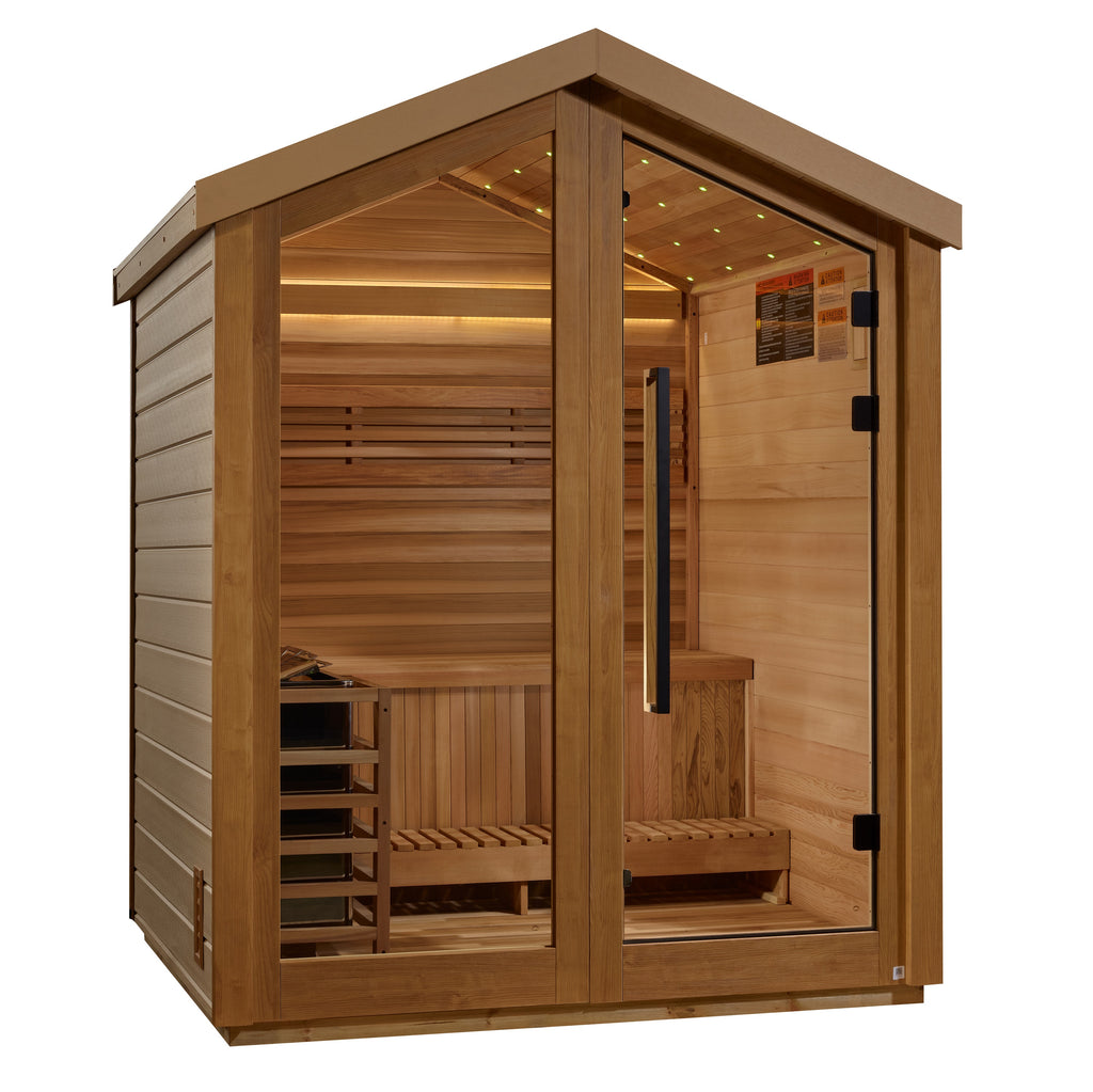 "Savonlinna" Traditional Sauna Outdoor Steam Sauna with Galaxy Star Ceiling & Canadian Red Cedar wood