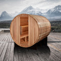 "Klosters" Traditional Sauna Outdoor Barrel Steam Sauna with Red Cedar Wood