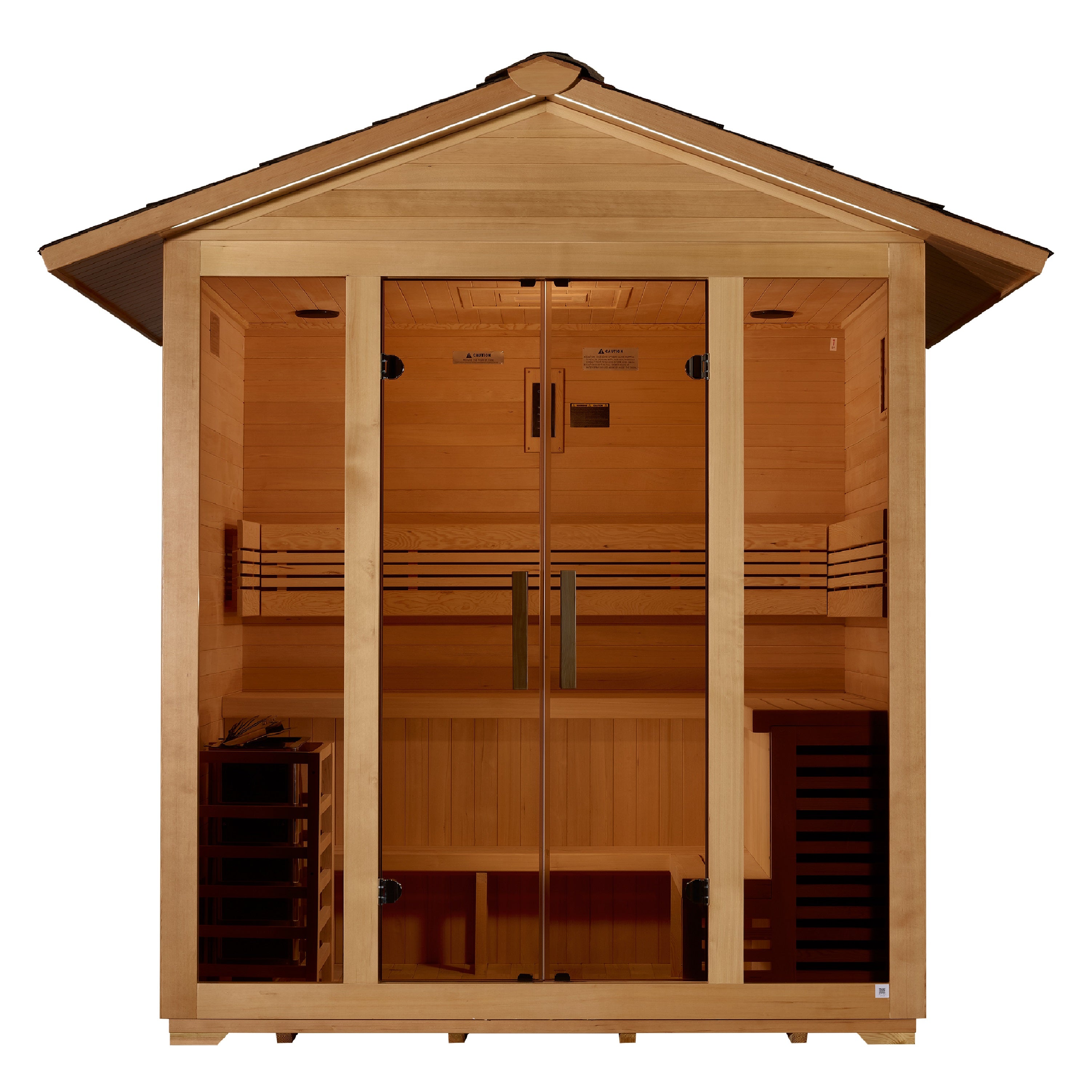 "Vorarlberg" Traditional Sauna Outdoor Steam Sauna with Water Proof Stained Hemlock Wood