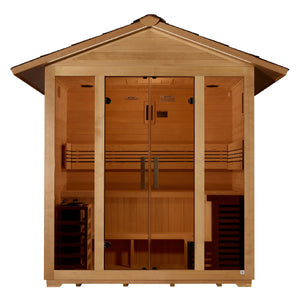 "Vorarlberg" Traditional Sauna Outdoor Steam Sauna with Water Proof Stained Hemlock Wood