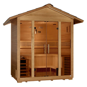 "Vorarlberg" Traditional Sauna Outdoor Steam Sauna with Water Proof Stained Hemlock Wood