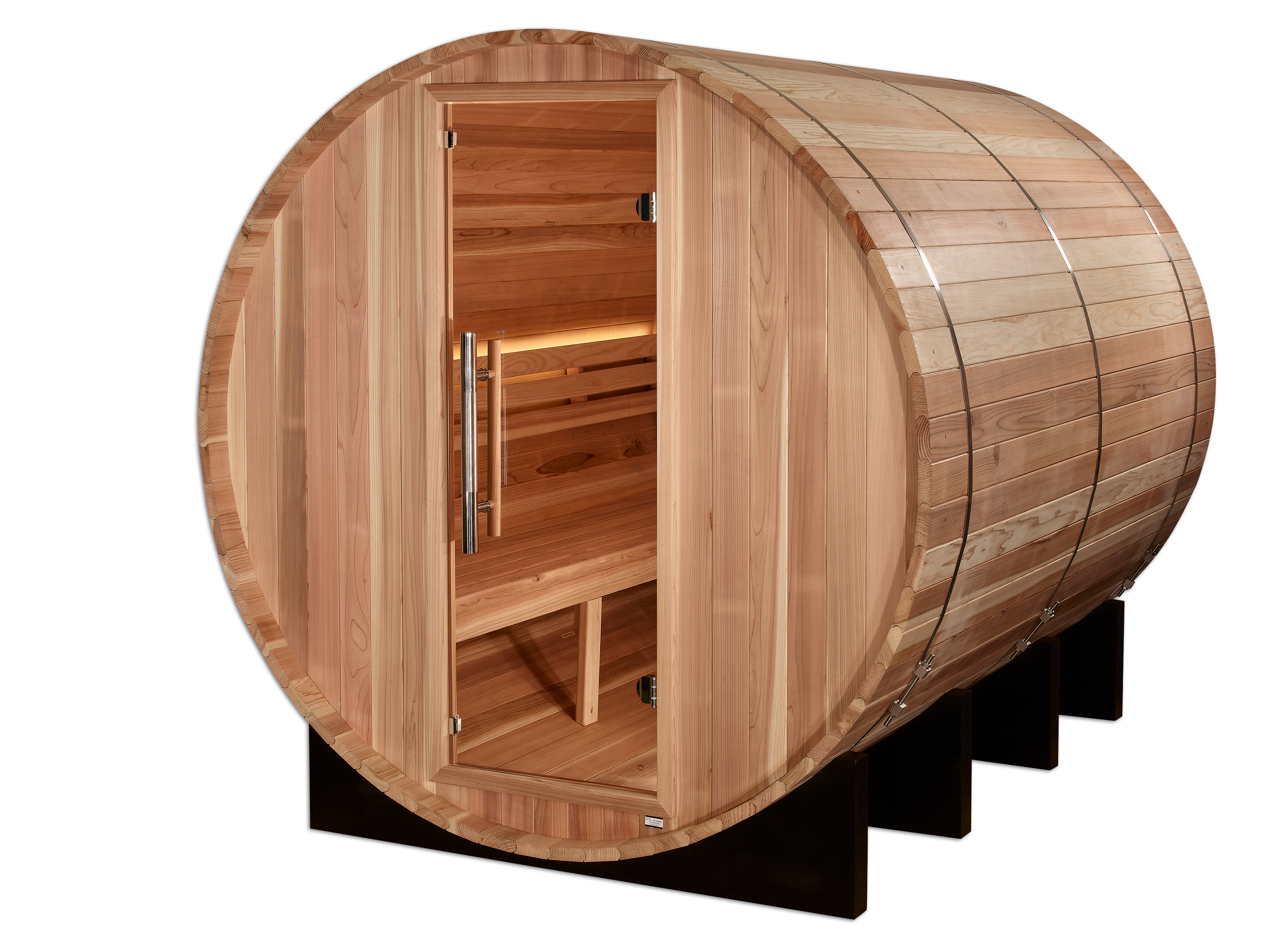 "Klosters" Traditional Sauna Outdoor Barrel Steam Sauna with Red Cedar Wood
