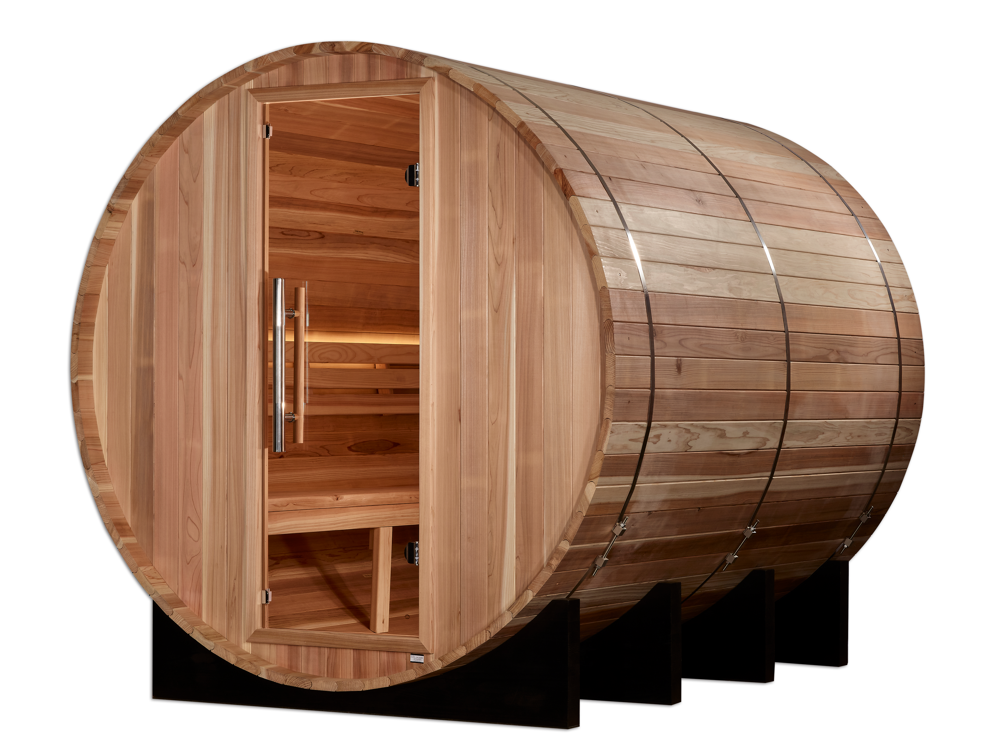 "Klosters" Traditional Sauna Outdoor Barrel Steam Sauna with Red Cedar Wood