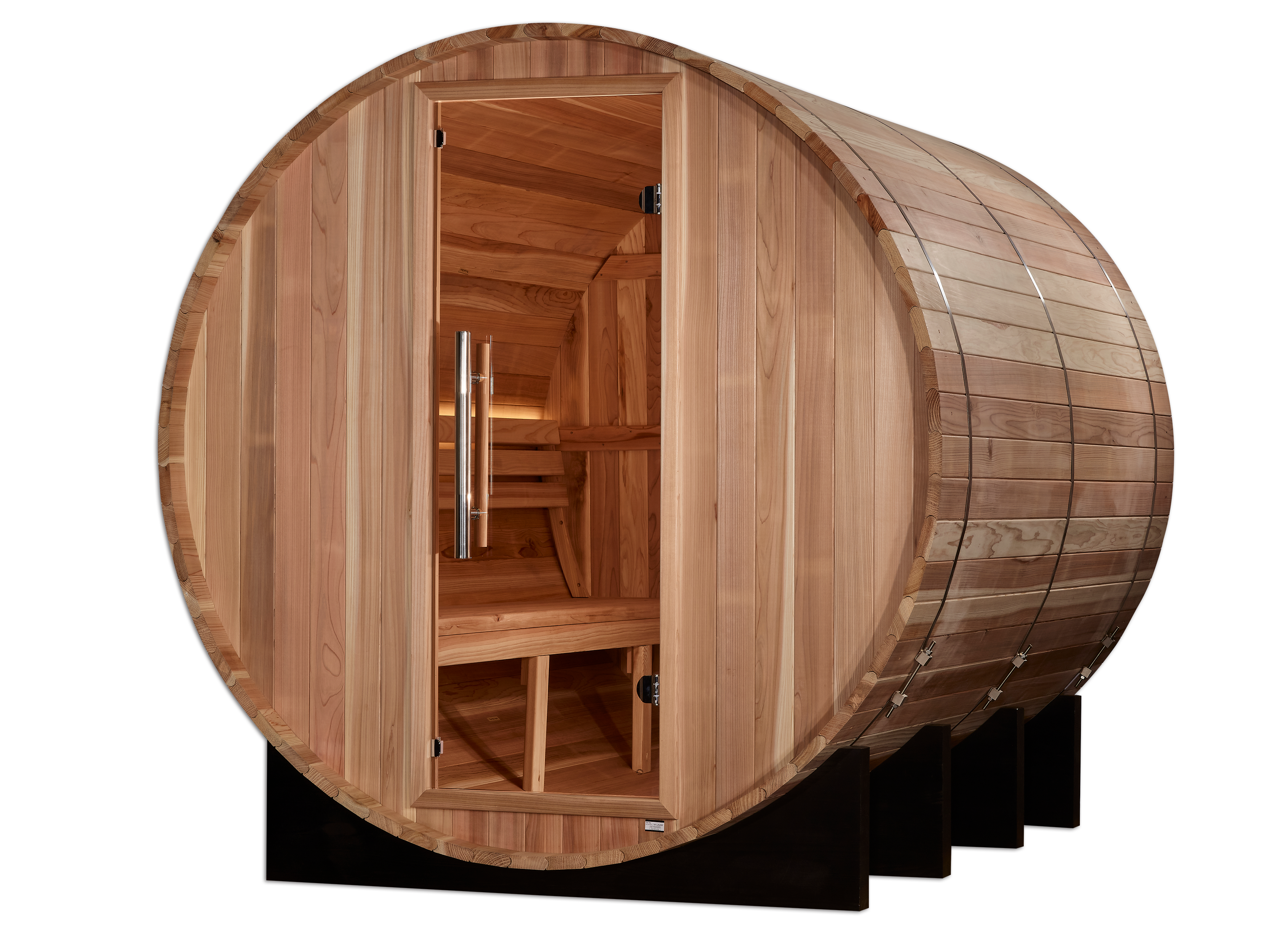 "Klosters" Traditional Sauna Outdoor Barrel Steam Sauna with Red Cedar Wood
