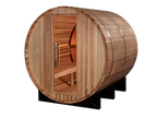 "Zurich" Traditional Sauna Outdoor Barrel Steam Sauna with Bronze Privacy View & Pacific Cedar Wood