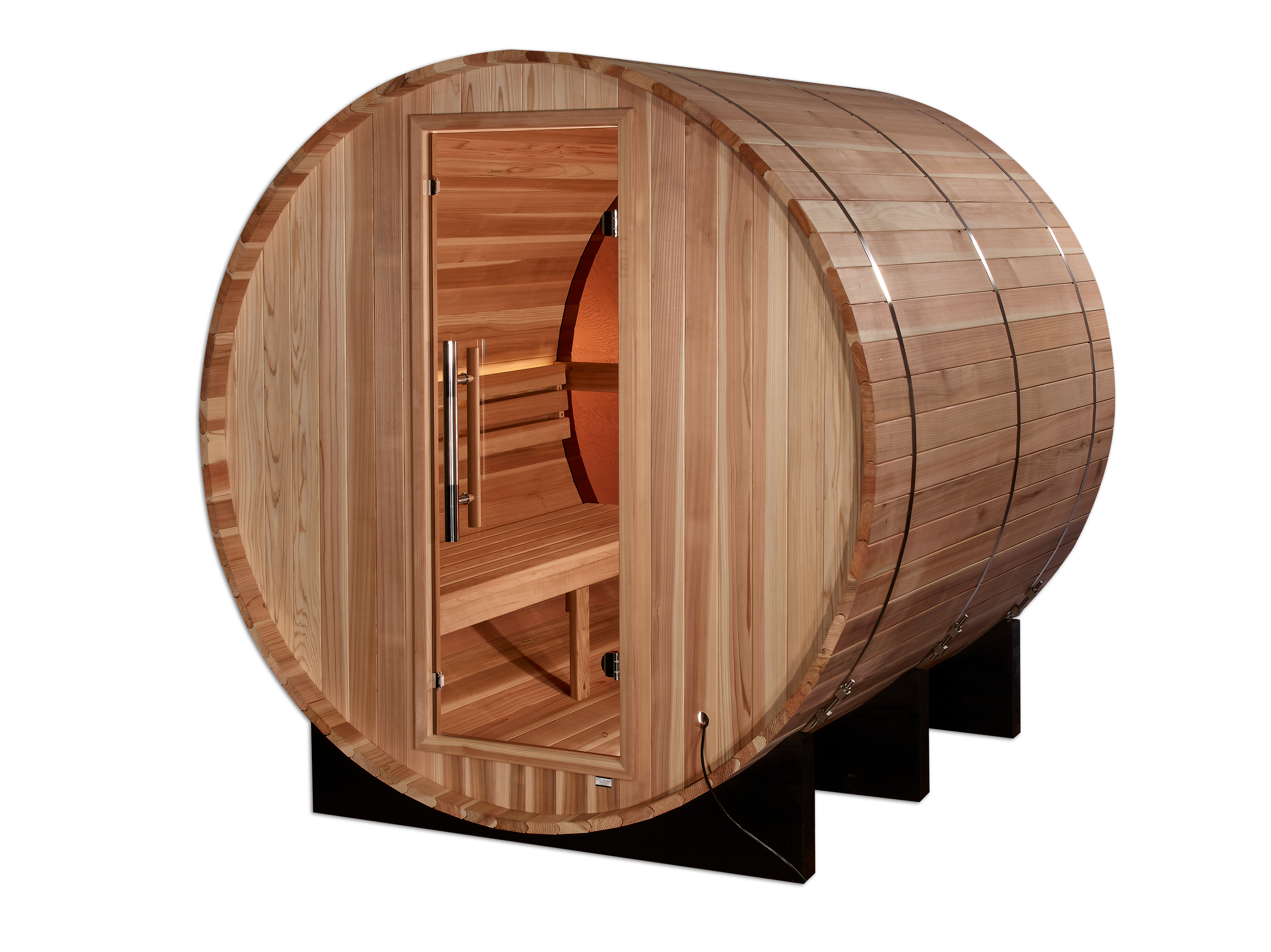 "Zurich" Traditional Sauna Outdoor Barrel Steam Sauna with Bronze Privacy View & Pacific Cedar Wood