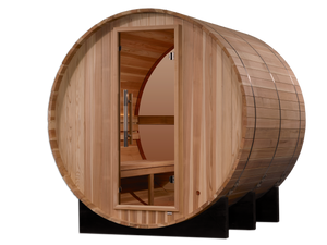 "Zurich" Traditional Sauna Outdoor Barrel Steam Sauna with Bronze Privacy View & Pacific Cedar Wood