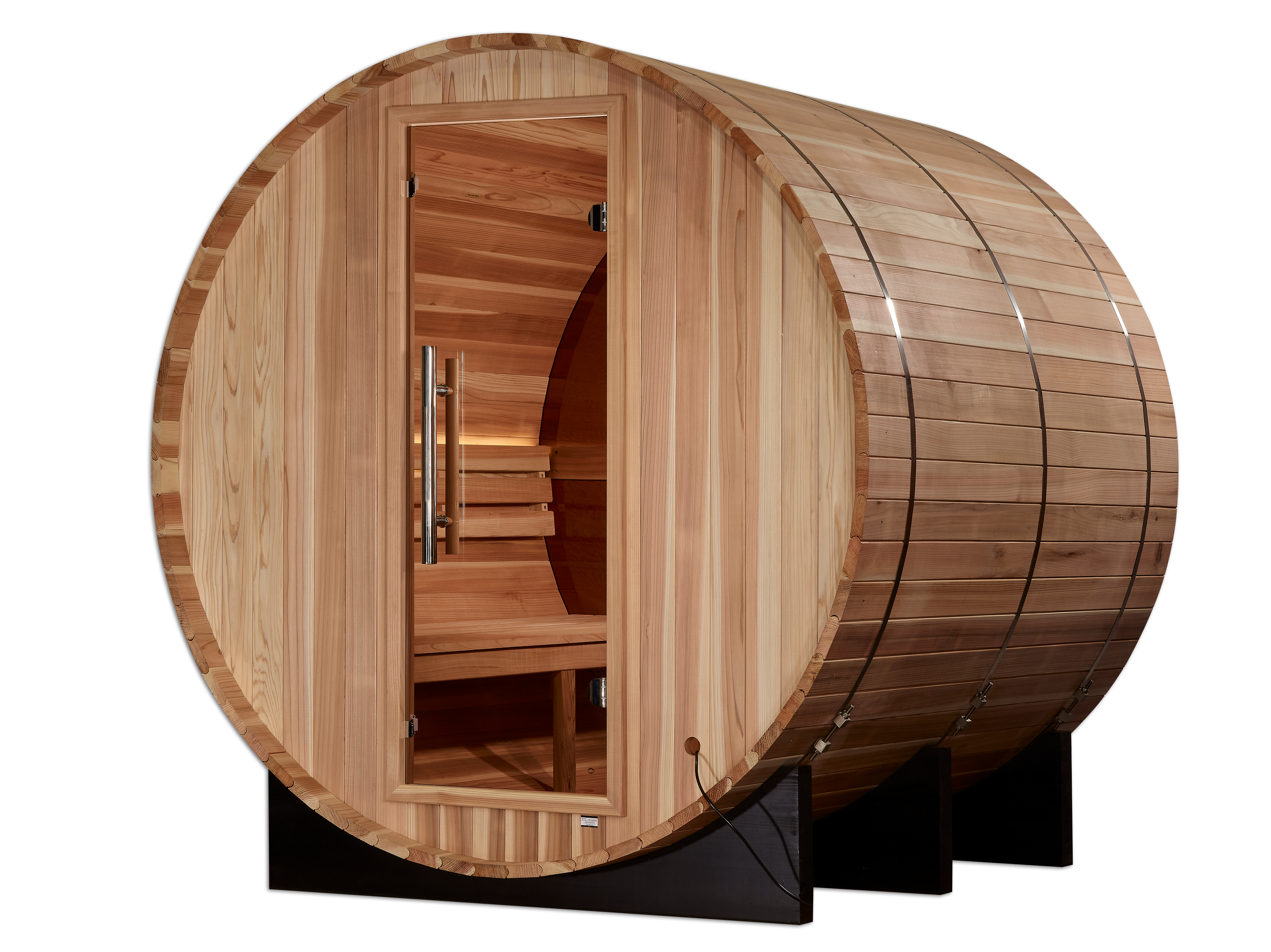 "Zurich" Traditional Sauna Outdoor Barrel Steam Sauna with Bronze Privacy View & Pacific Cedar Wood