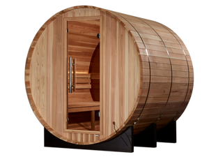 "Zurich" Traditional Sauna Outdoor Barrel Steam Sauna with Bronze Privacy View & Pacific Cedar Wood