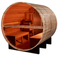 "Zurich" Traditional Sauna Outdoor Barrel Steam Sauna with Bronze Privacy View & Pacific Cedar Wood