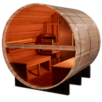 "Zurich" Traditional Sauna Outdoor Barrel Steam Sauna with Bronze Privacy View & Pacific Cedar Wood