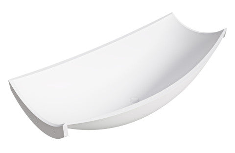 White Matte 71 Inch Solid Surface Resin Suspended Wall Mounted Hammock Bathtub ALFI Brand (HammockTub2-WM)