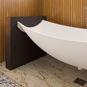 White Matte 71 Inch Solid Surface Resin Suspended Wall Mounted Hammock Bathtub ALFI Brand (HammockTub2-WM)