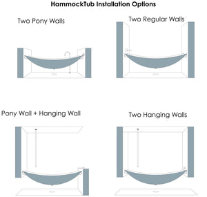White Matte 71 Inch Solid Surface Resin Suspended Wall Mounted Hammock Bathtub ALFI Brand (HammockTub2-WM)