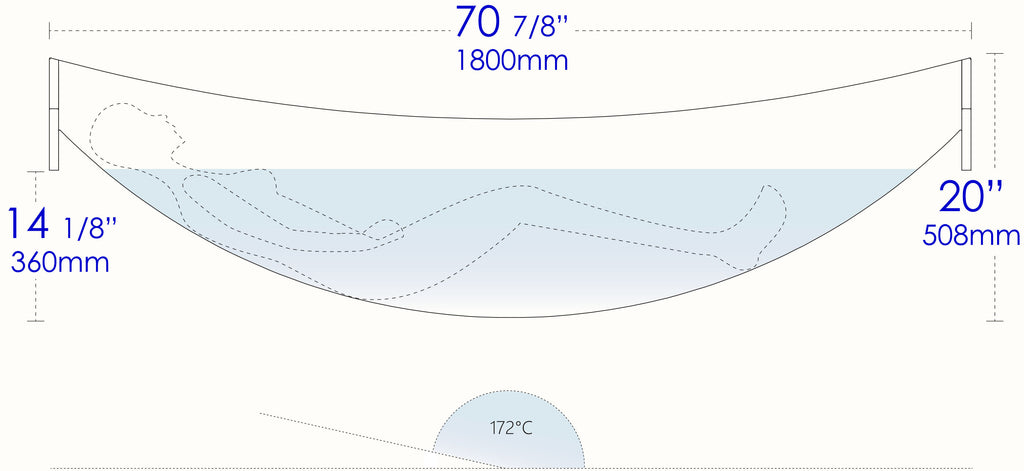 White Matte 71 Inch Solid Surface Resin Suspended Wall Mounted Hammock Bathtub ALFI Brand (HammockTub2-WM)