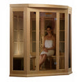 Maxxus FAR Infrared Sauna Low EMF Corner Unit with Hemlock Wood