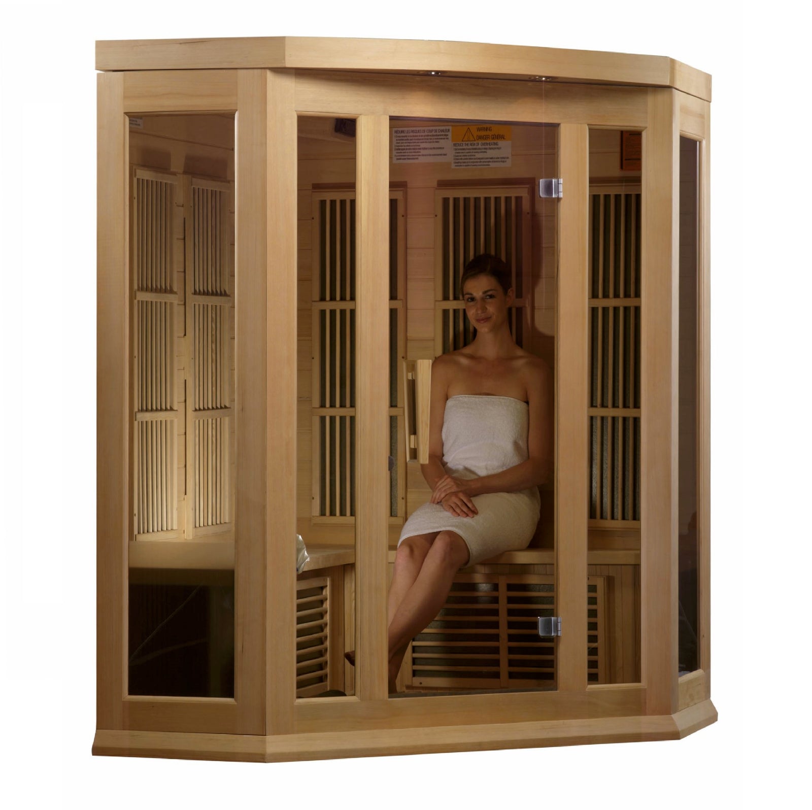 Maxxus FAR Infrared Sauna Low EMF Corner Unit with Hemlock Wood