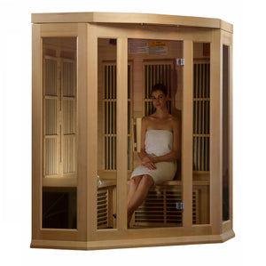 Maxxus FAR Infrared Sauna Low EMF Corner Unit with Hemlock Wood