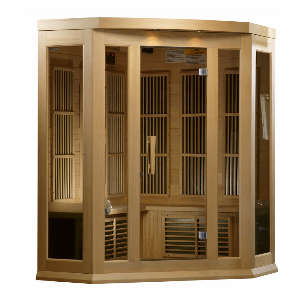 Maxxus FAR Infrared Sauna Low EMF Corner Unit with Hemlock Wood