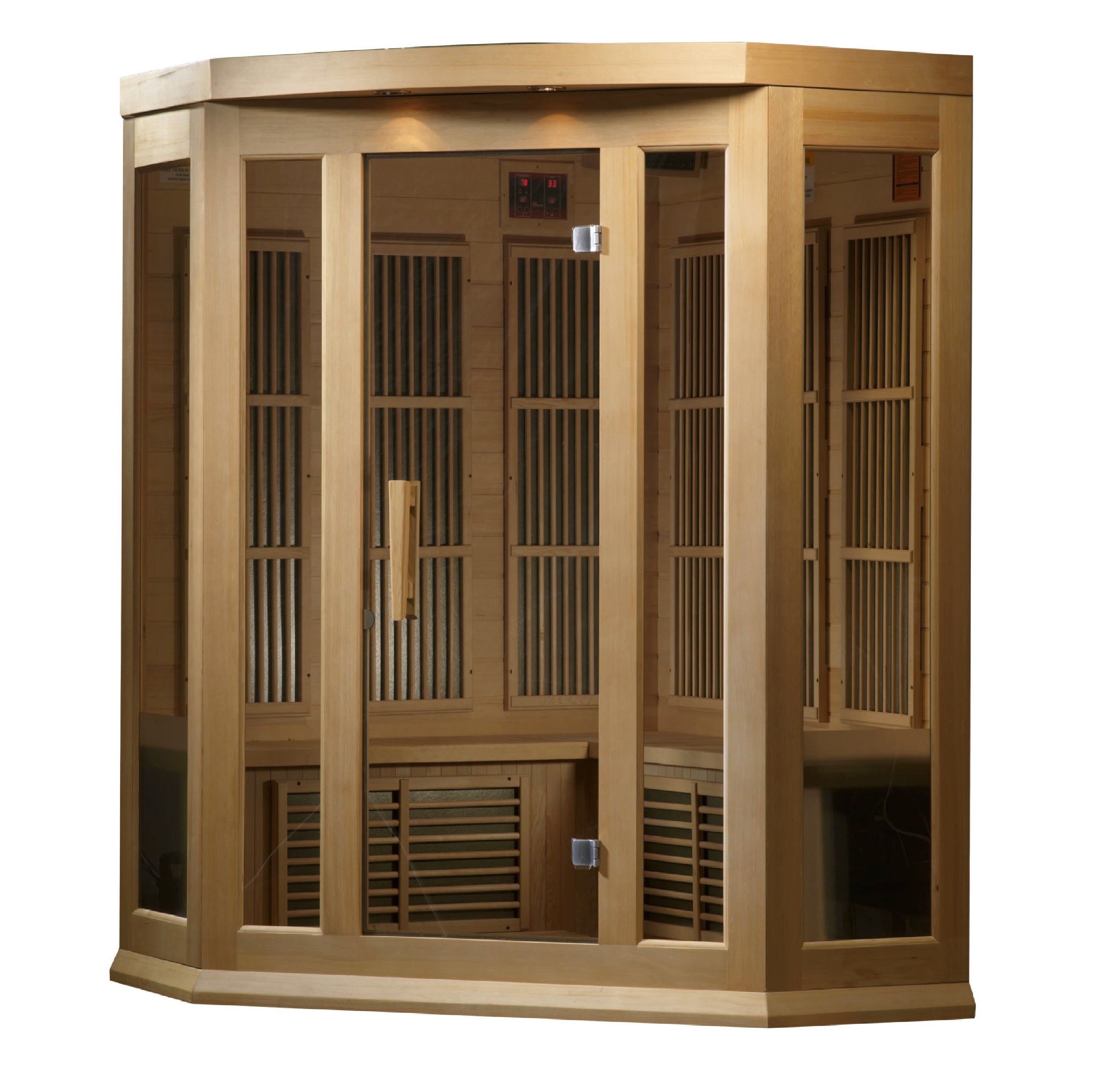 Maxxus FAR Infrared Sauna Low EMF Corner Unit with Hemlock Wood