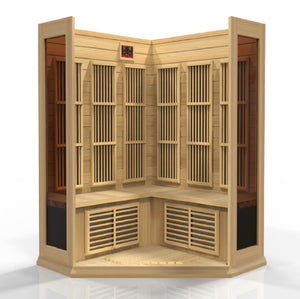 Maxxus FAR Infrared Sauna Low EMF Corner Unit with Hemlock Wood