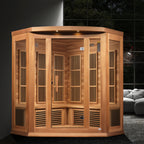 Maxxus "Chaumont Edition" FAR Infrared Sauna Near Zero EMF Corner Unit with Red Cedar Wood