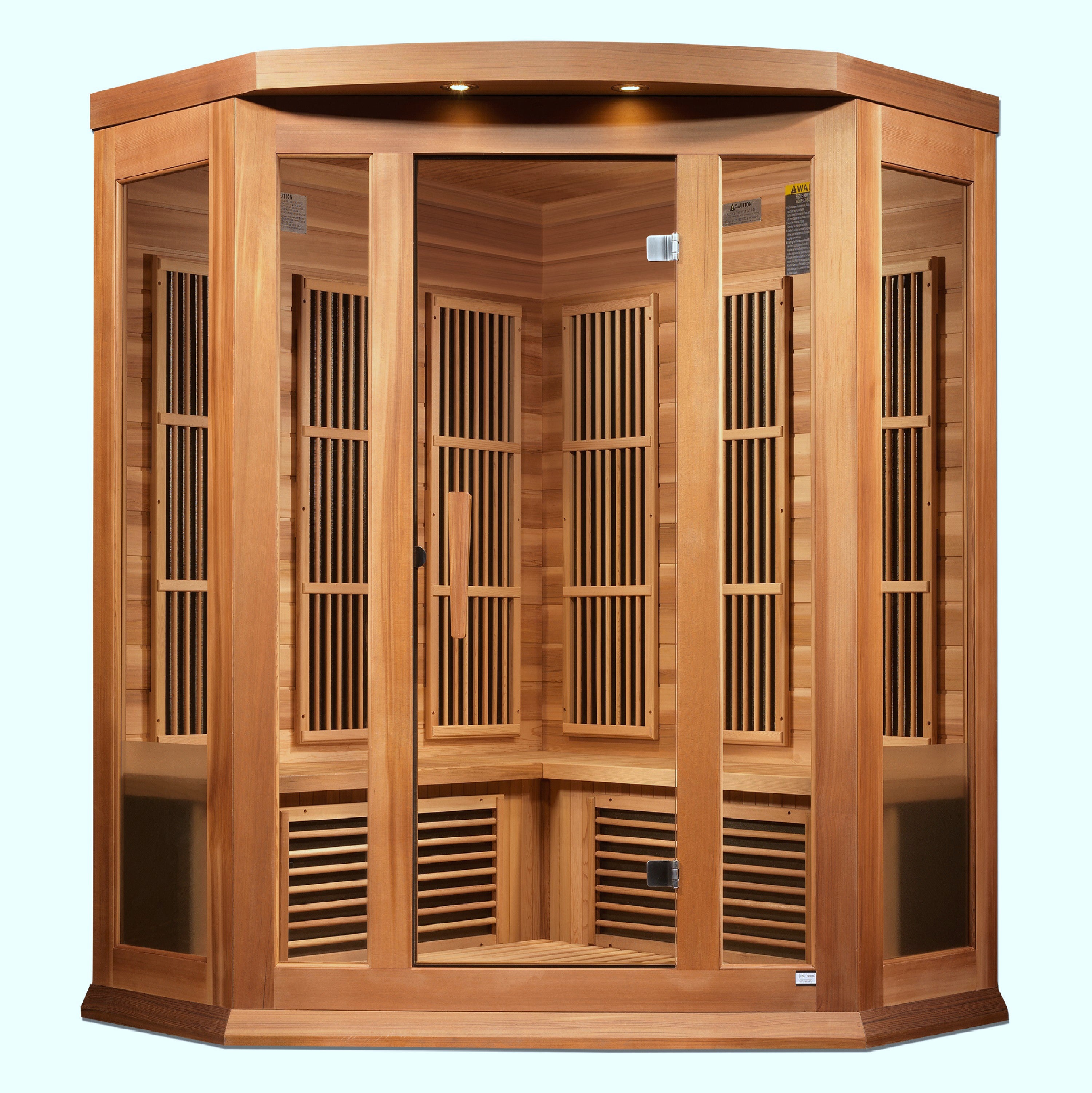 Maxxus "Chaumont Edition" FAR Infrared Sauna Near Zero EMF Corner Unit with Red Cedar Wood