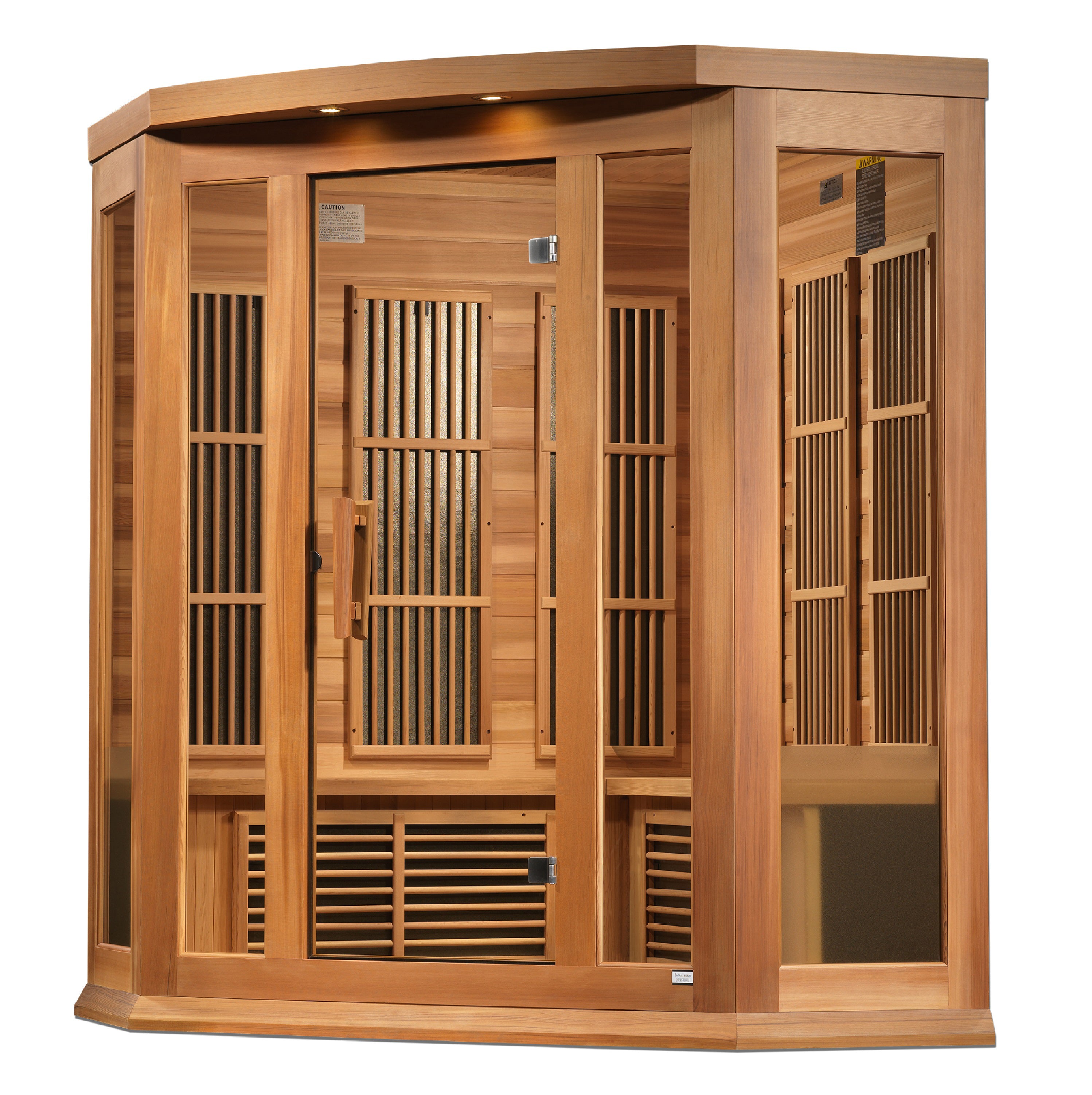 Maxxus "Chaumont Edition" FAR Infrared Sauna Near Zero EMF Corner Unit with Red Cedar Wood