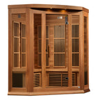 Maxxus "Chaumont Edition" FAR Infrared Sauna Near Zero EMF Corner Unit with Red Cedar Wood