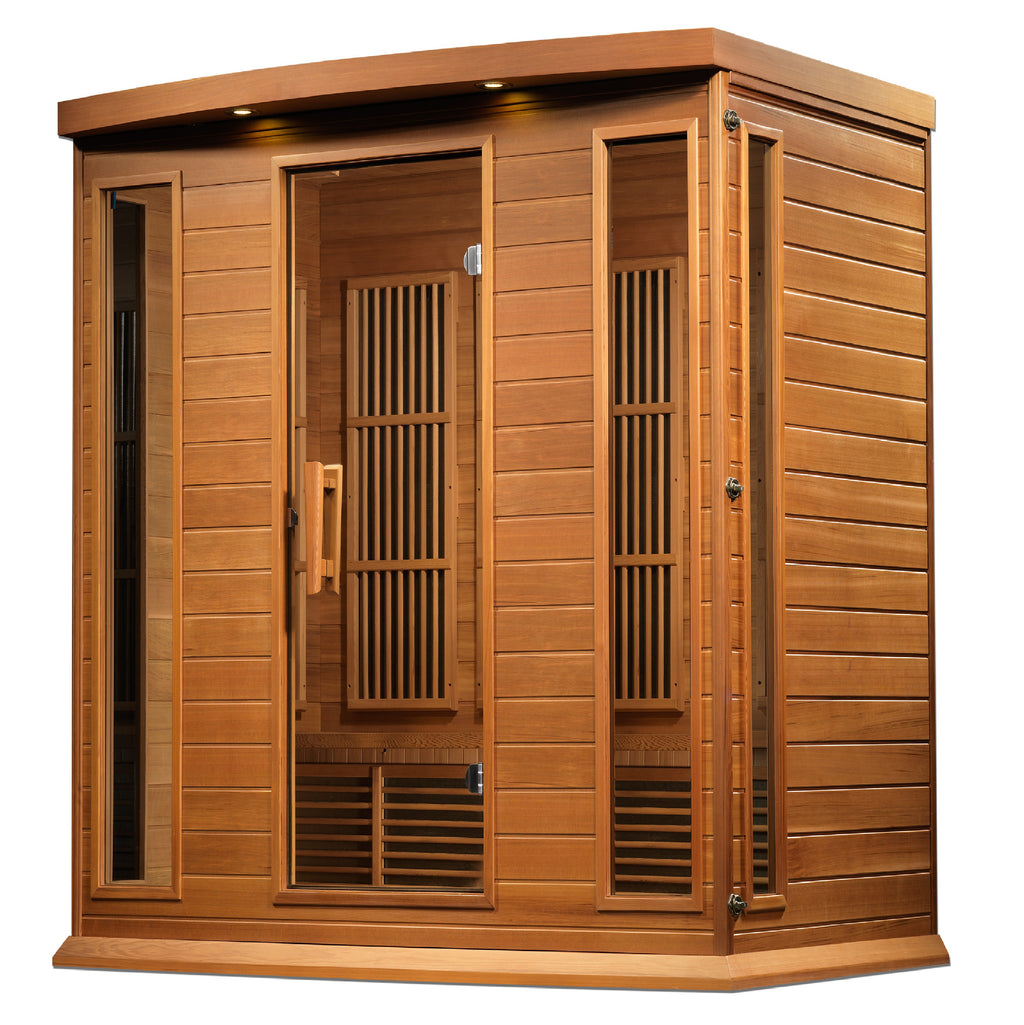 Maxxus FAR Infrared Sauna Near Zero EMF Corner Unit with Red Cedar Wood