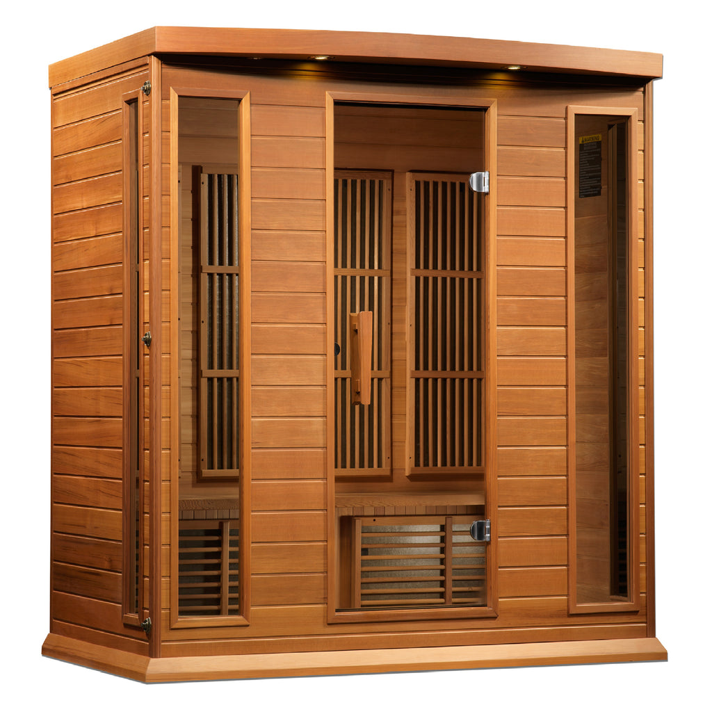 Maxxus FAR Infrared Sauna Near Zero EMF Corner Unit with Red Cedar Wood