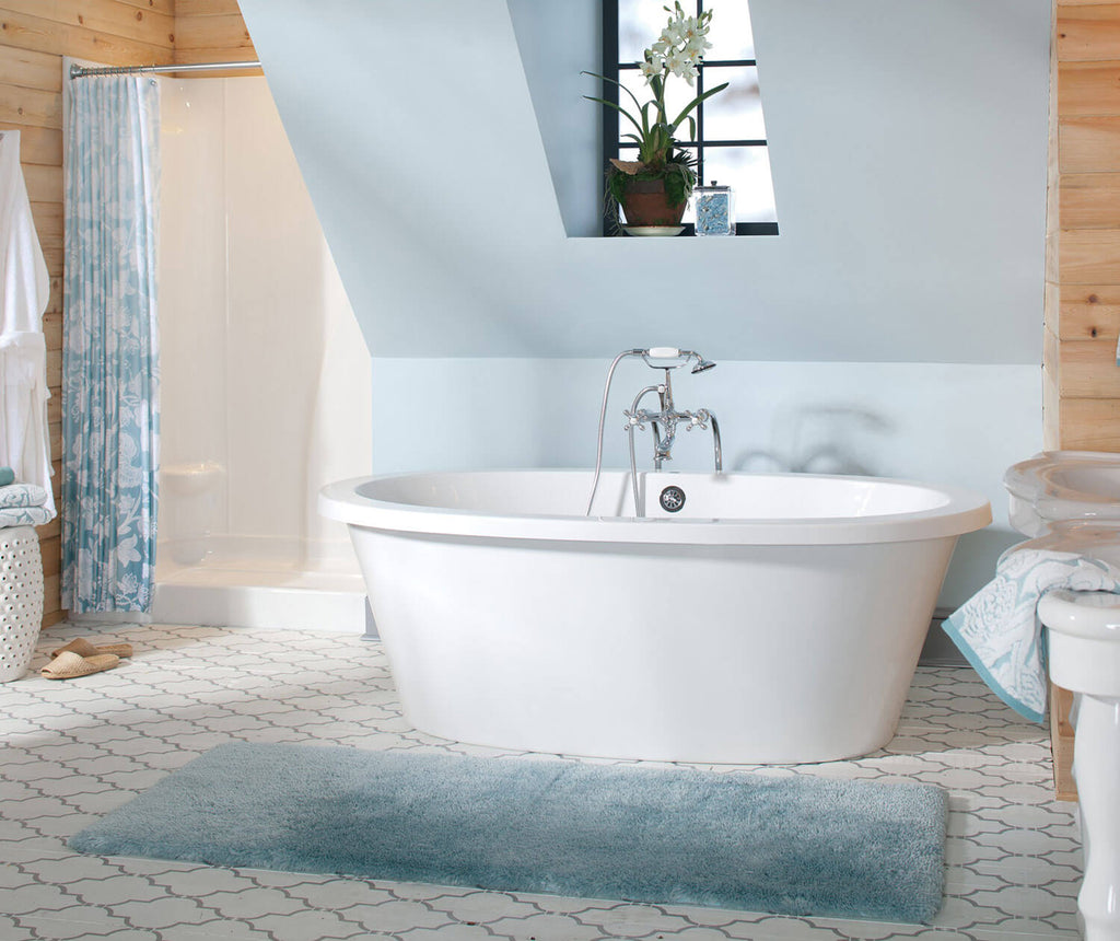 Hanna 7240CF Acrylic Freestanding Front-Center Drain Air Massage Bathtub